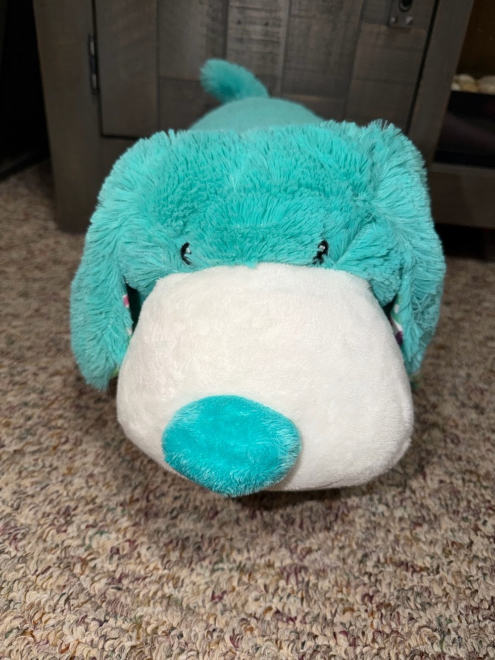 Rare 2000s Pillow Pets Sleeptime Colorful Teal Puppy stuffed animal plush soft - Picture 8 of 8